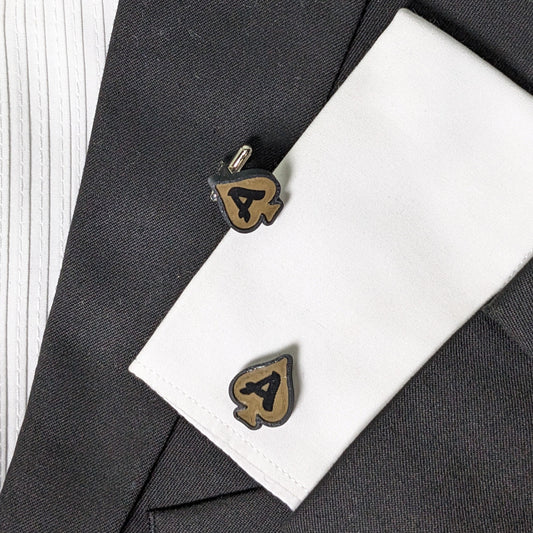 Ace of Spade Cufflinks | Poker Lover Customizable Handcrafted