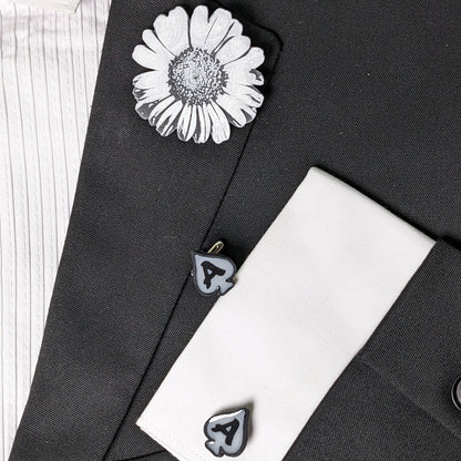 Floral Wedding Enamel Pin | Elegant Boutonniere Badge Accessory
