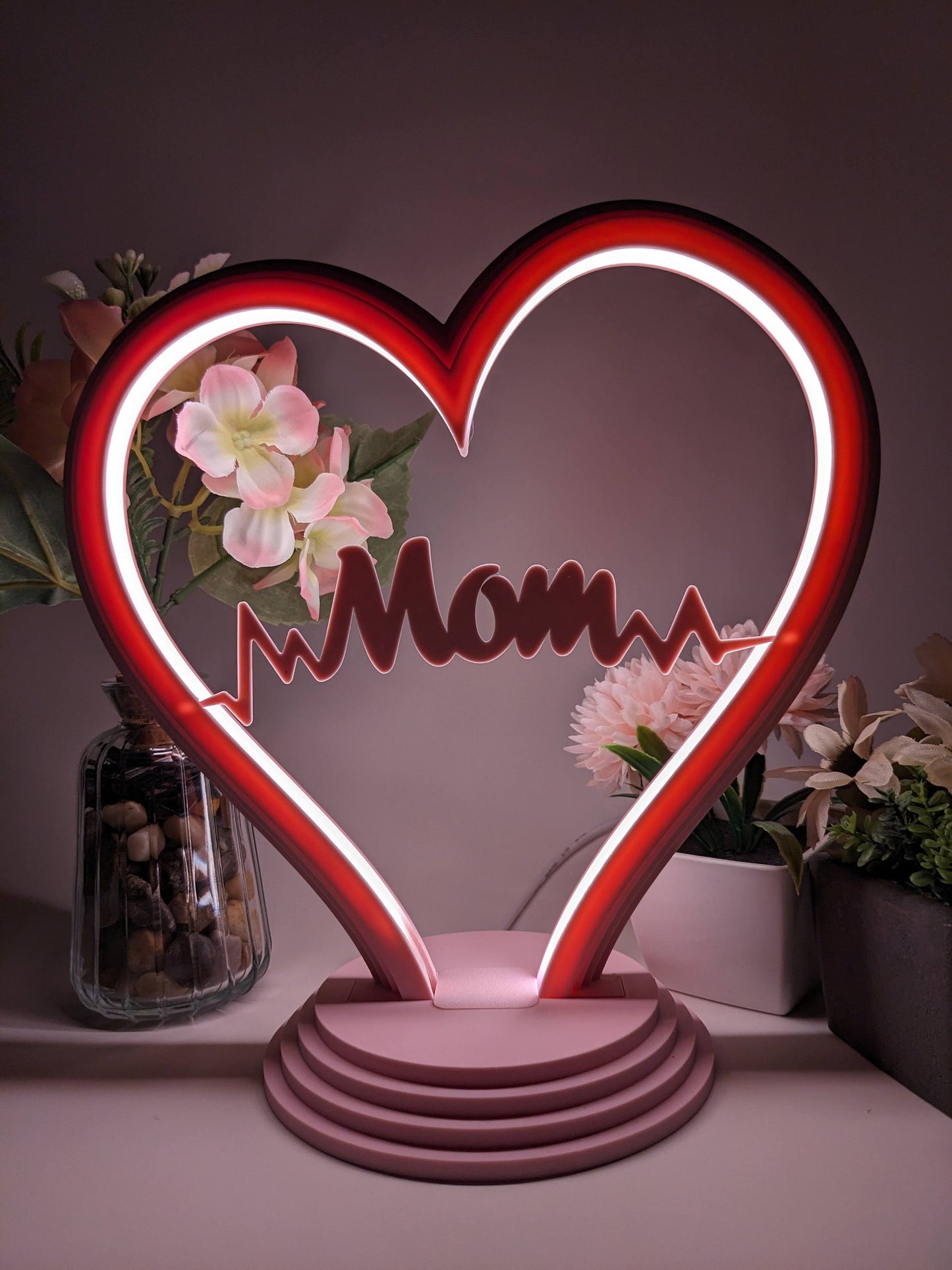 Heart Ring LED Desk Lamp | Customizable Modern Office Centerpiece