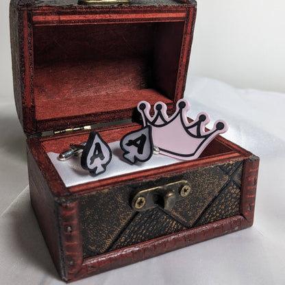 Ace of Spade Cufflinks | Poker Lover Customizable Handcrafted