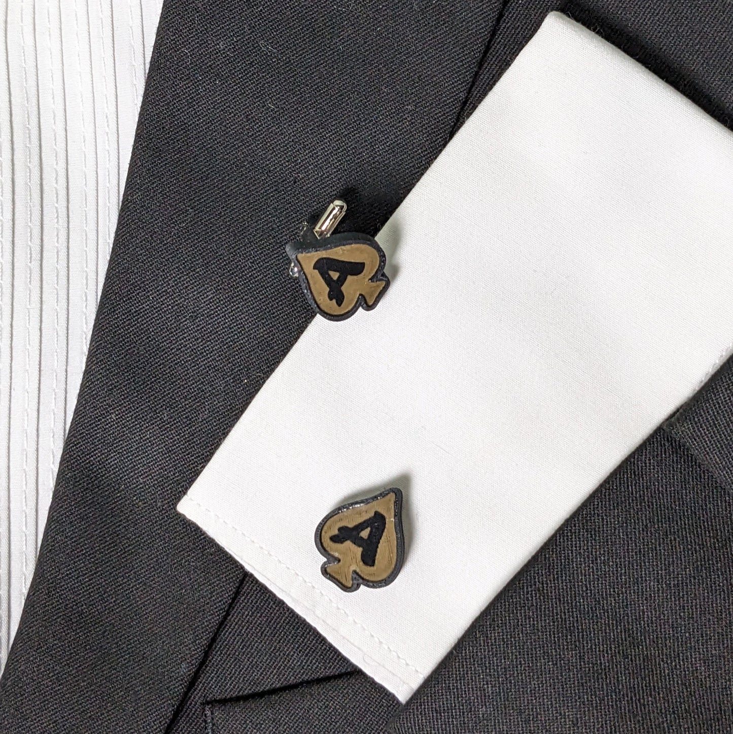 Ace of Spade Cufflinks | Poker Lover Customizable Handcrafted