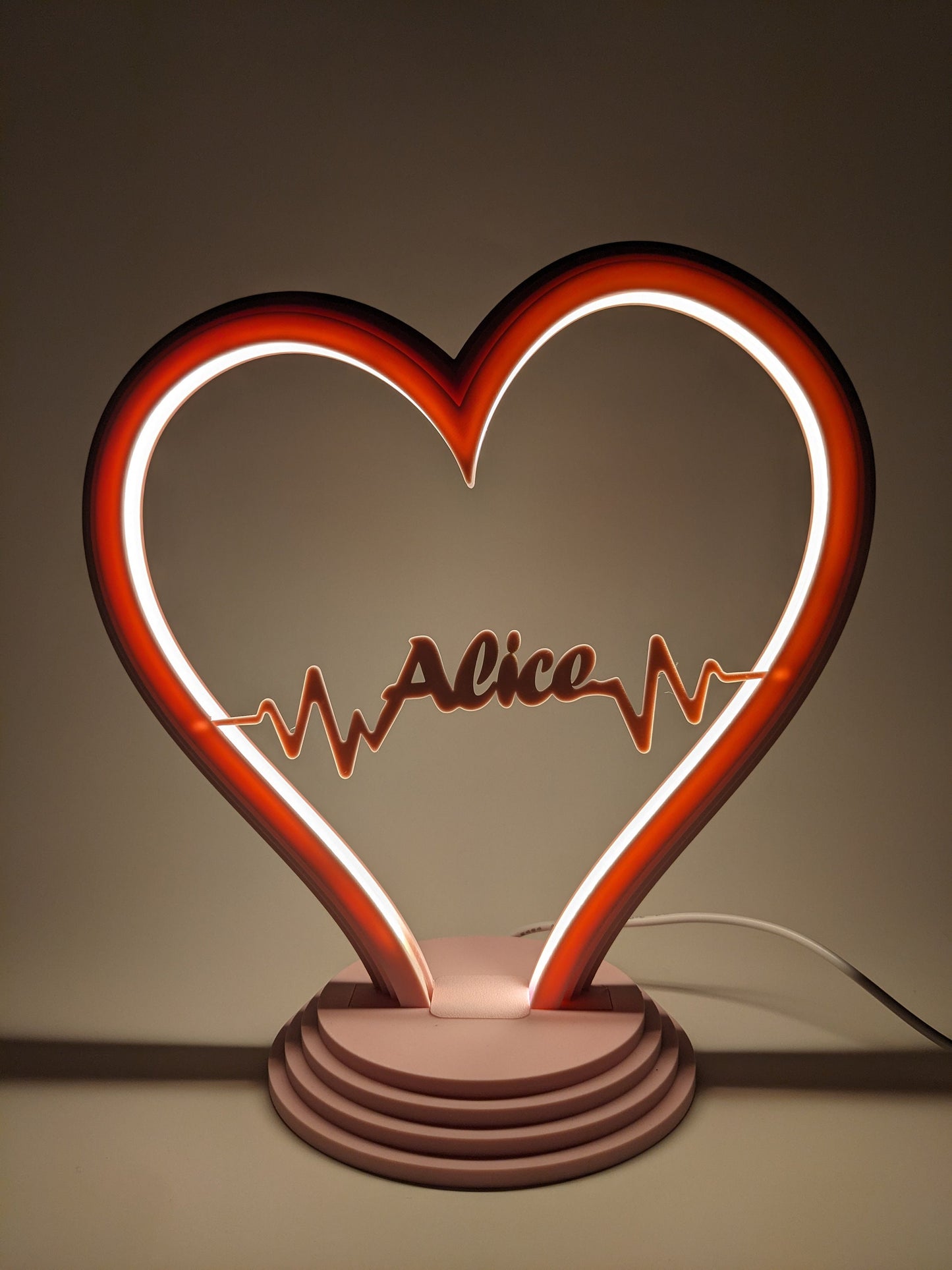 Heart Ring LED Desk Lamp | Customizable Modern Office Centerpiece