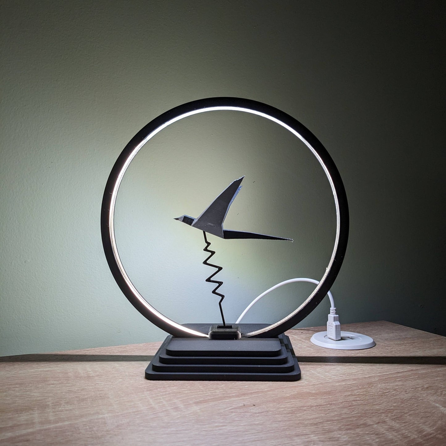 Fly High Desk Lamp | Modern LED Ring Light Customizable Design