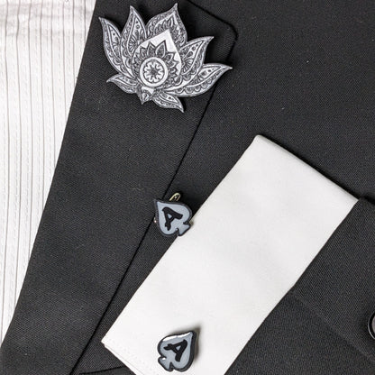 Lotus Flower Enamel Pin | Floral Backpack Badge Designer Jewelry