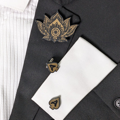 Lotus Flower Enamel Pin | Floral Backpack Badge Designer Jewelry