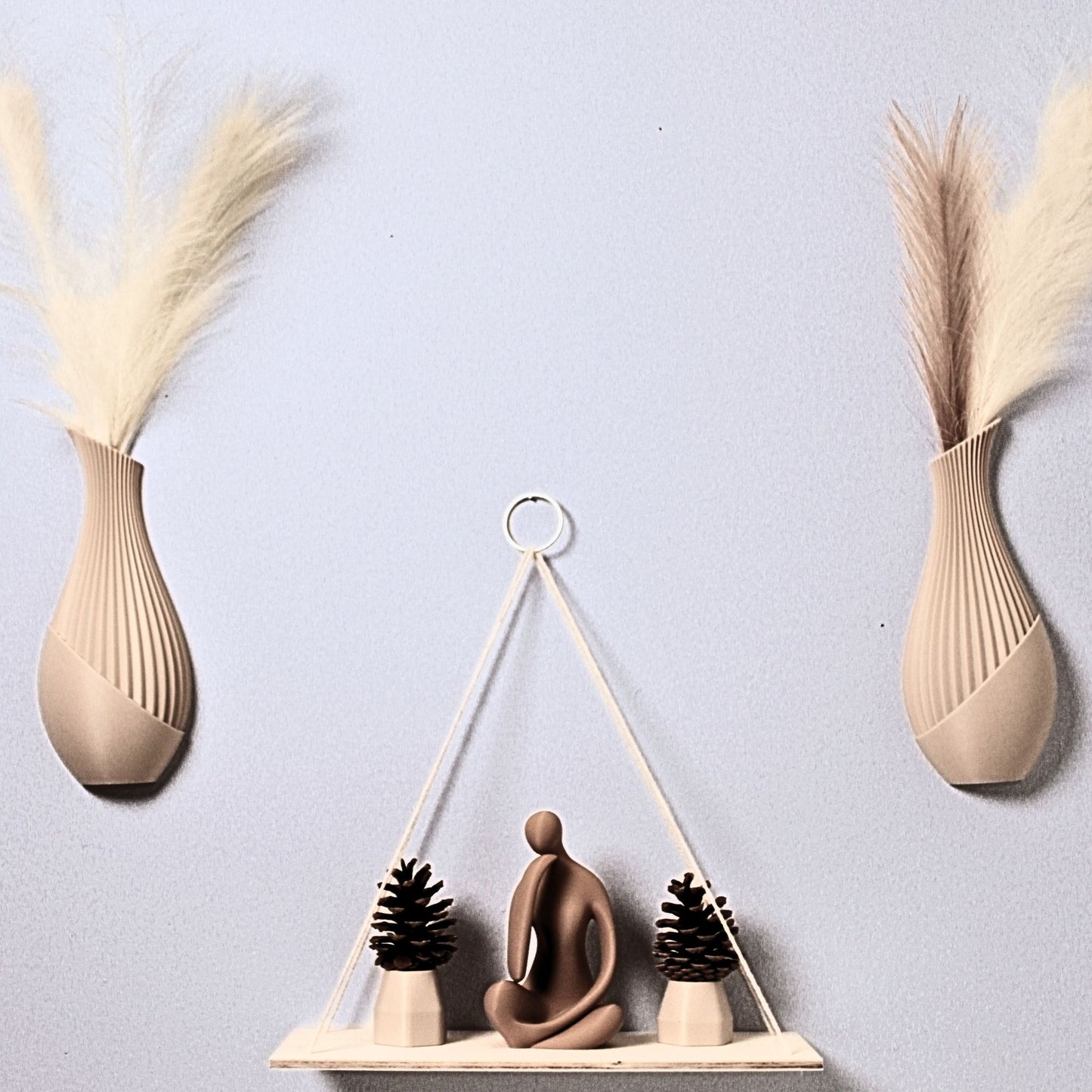 DRIFT Wall Pocket Vase | Curved Wave 3D Printed Wall Planter