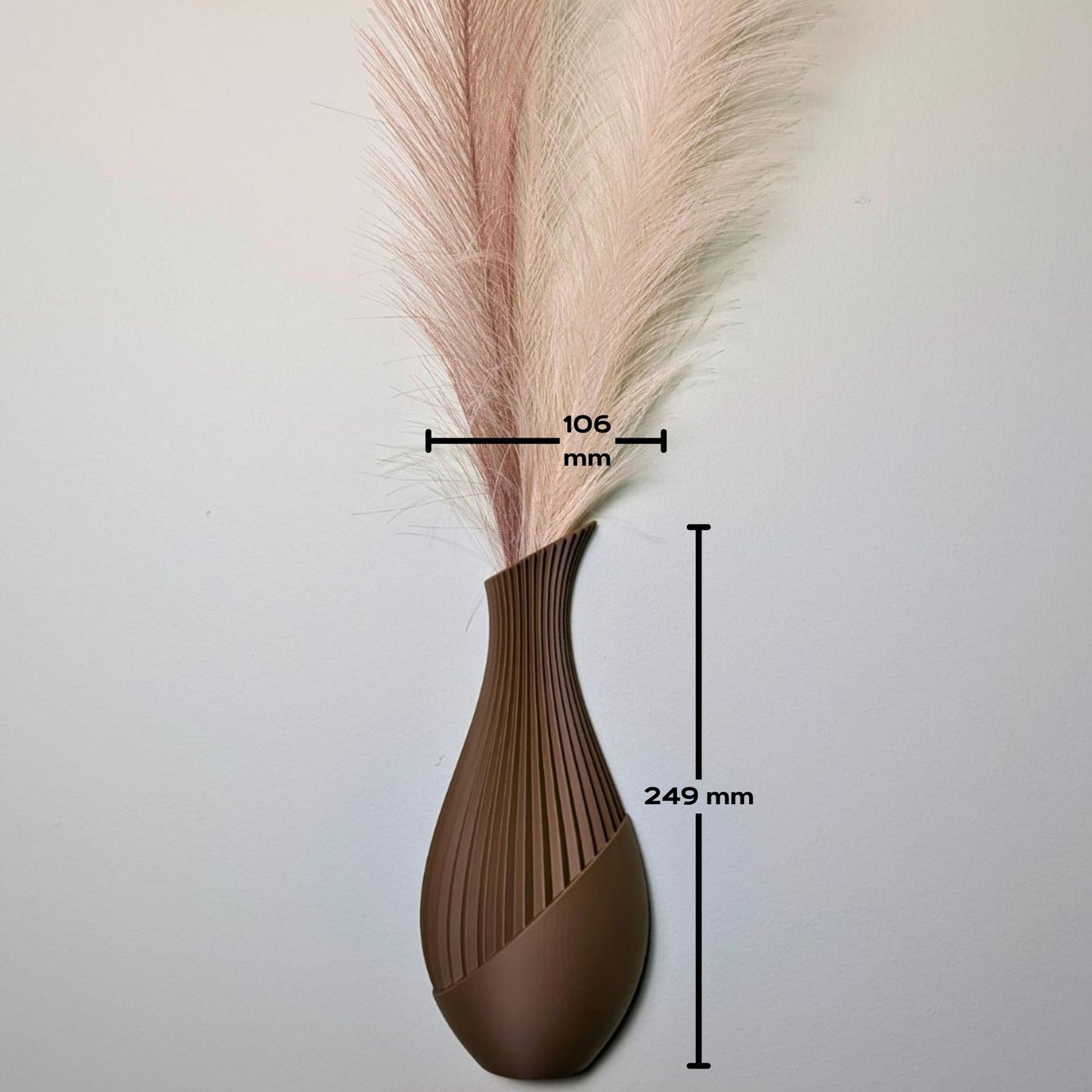 DRIFT Wall Pocket Vase | Curved Wave 3D Printed Wall Planter