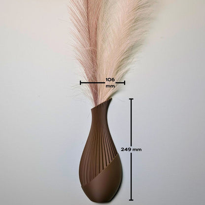 DRIFT Wall Pocket Vase | Curved Wave 3D Printed Wall Planter