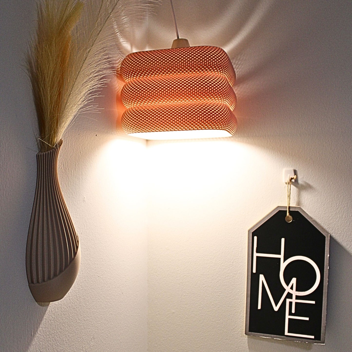 DRIFT Wall Pocket Vase | Curved Wave 3D Printed Wall Planter