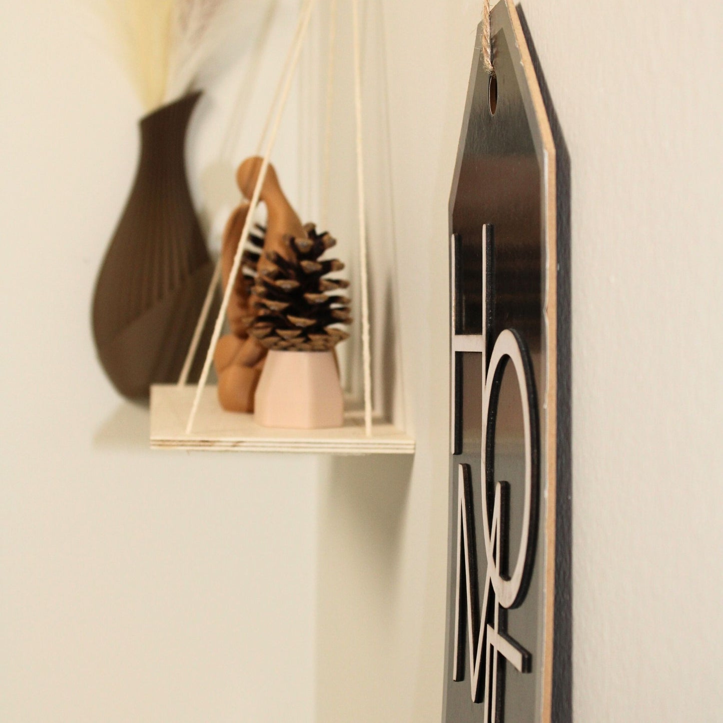 DRIFT Wall Pocket Vase | Curved Wave 3D Printed Wall Planter