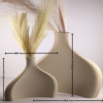 TERRA Duo Vase Set | Sand Dune 3D Printed Modern Decor