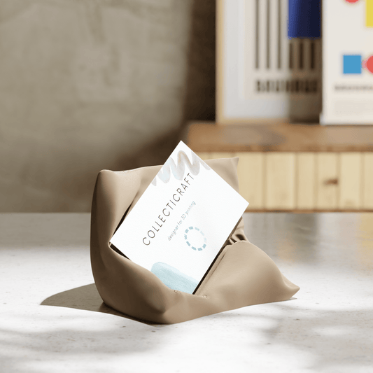 Minimalist card cradle stand for modern professionals