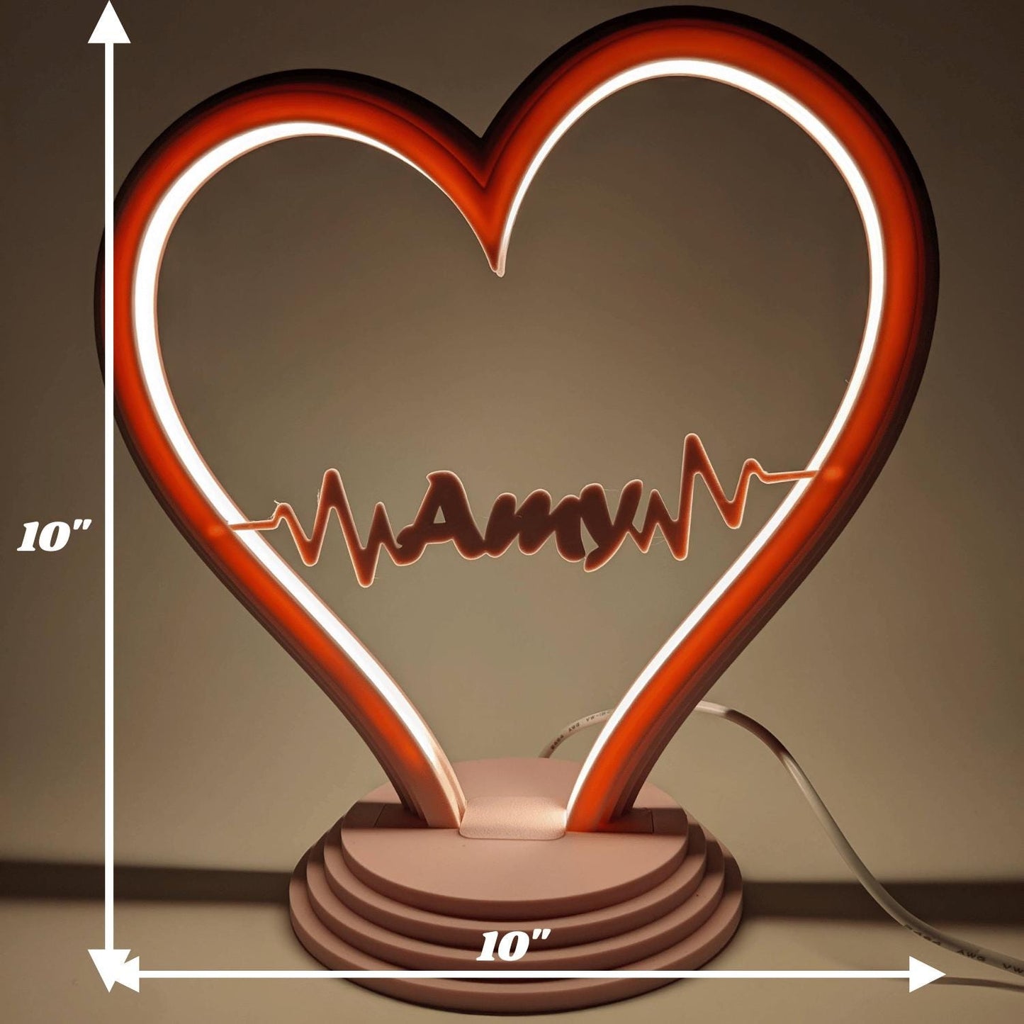 Heart Ring LED Desk Lamp | Customizable Modern Office Centerpiece