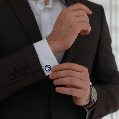 Personalized Initials Cufflinks | Dual-Tone Resin Wedding Gift