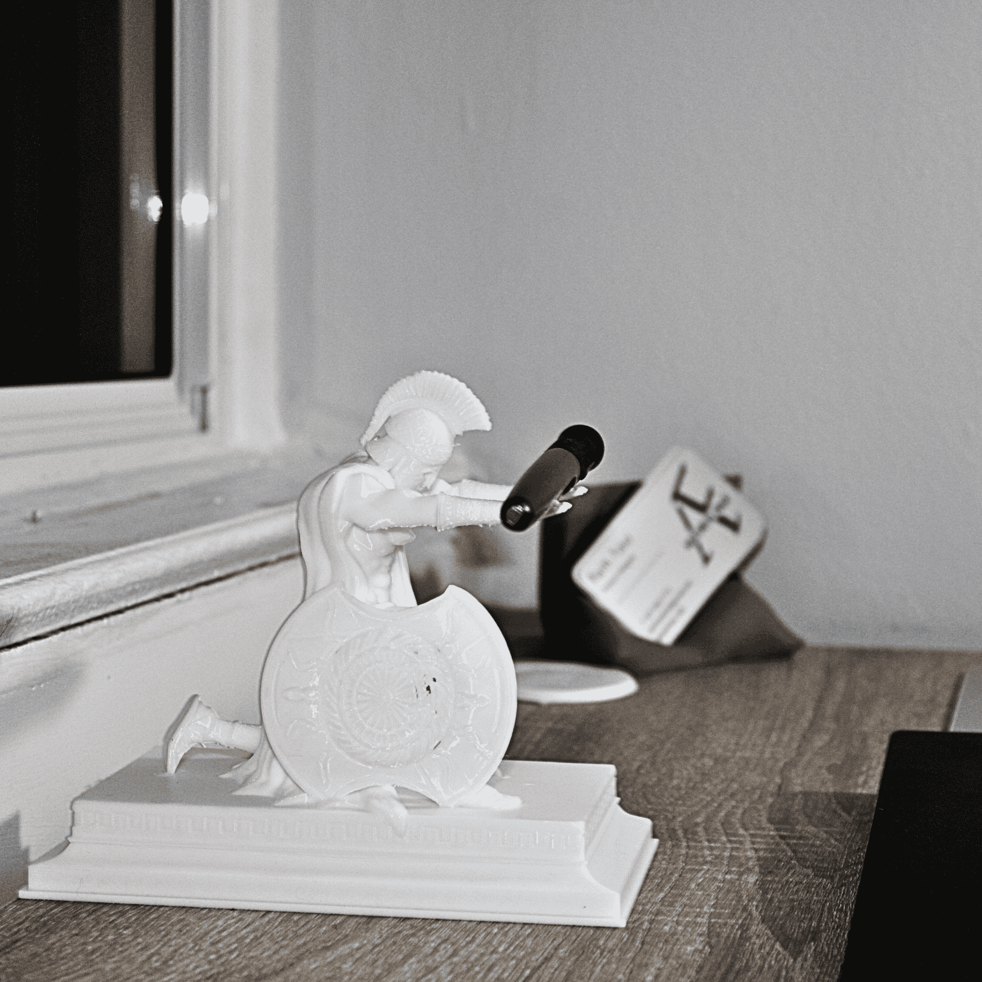 Collectible Spartan figure pen holder gift idea