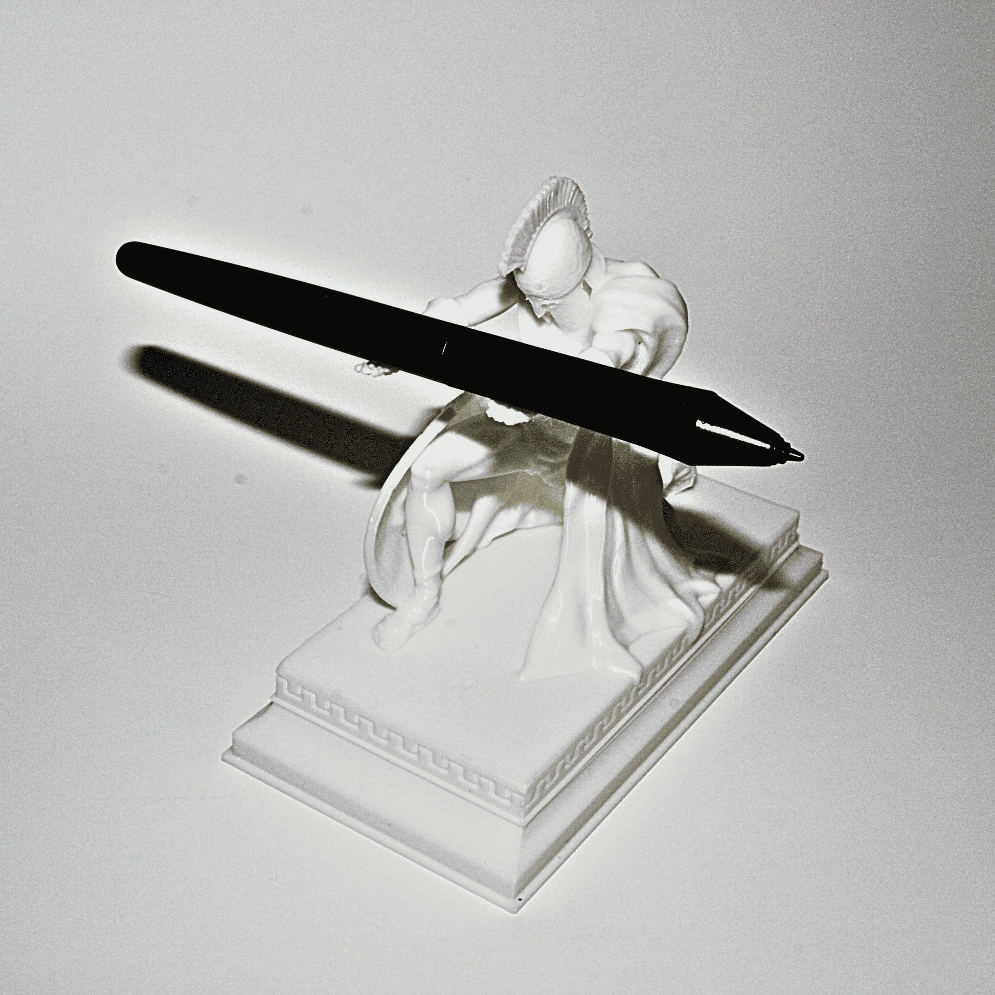 Greek warrior inspired 3D printed office accessory