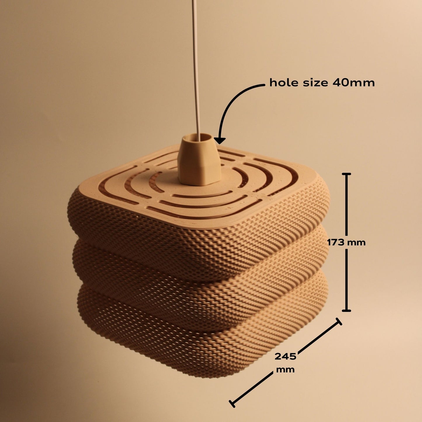 ZENO Pendant Lampshade | RippleMesh 3D Printed Modern Light